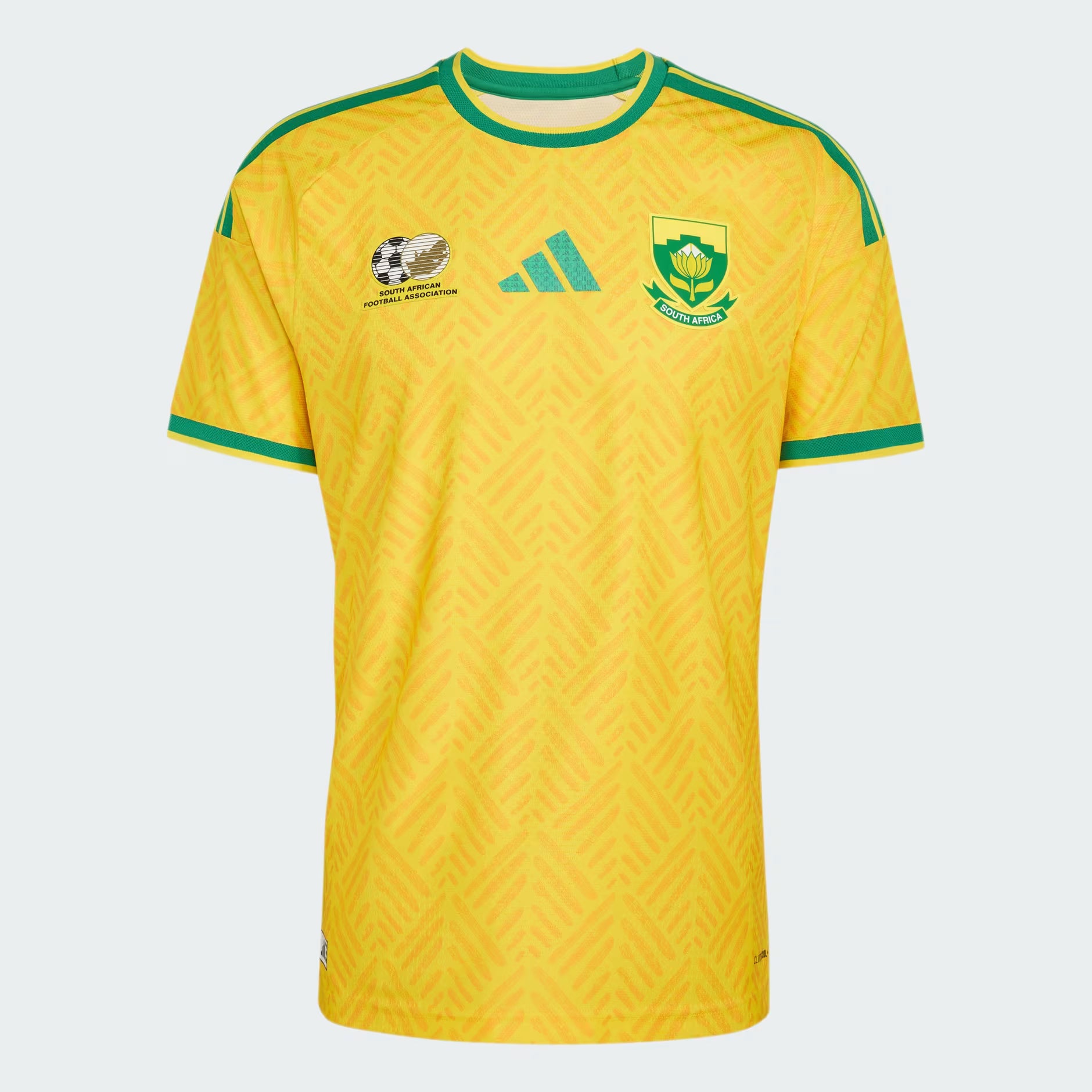 adidas Mens South Africa Bafana home world cup 2026 yellow stadium jersey