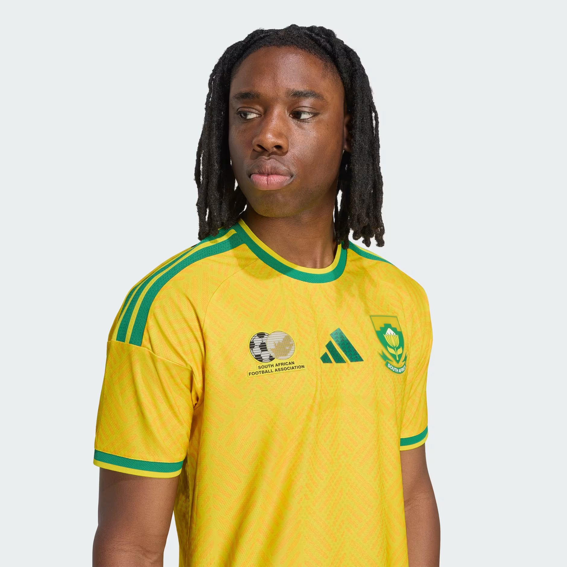 adidas Mens South Africa Bafana home world cup 2026 yellow stadium jersey